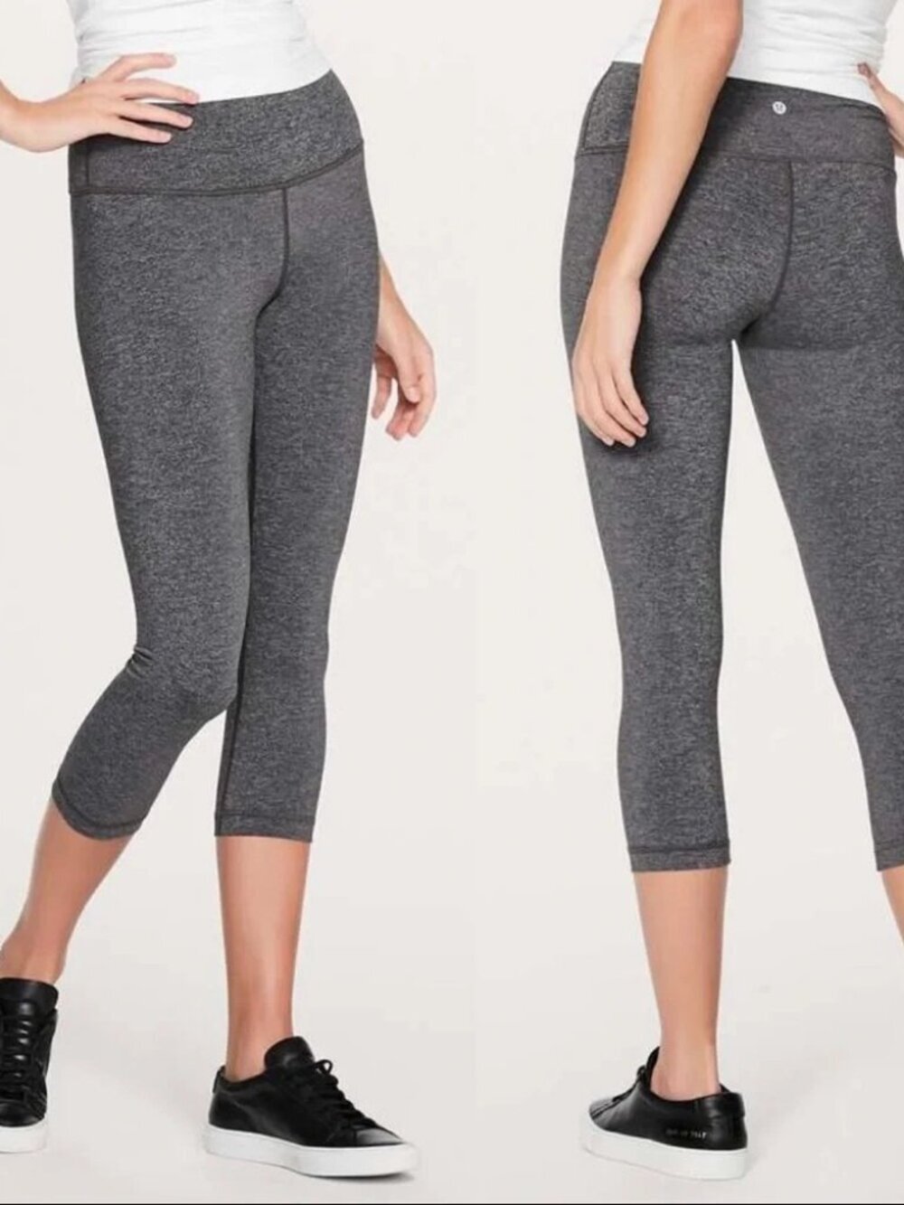 Lululemon Wunder Under Crop Hi-Rise Luxtreme 21" Heathered Black Grey